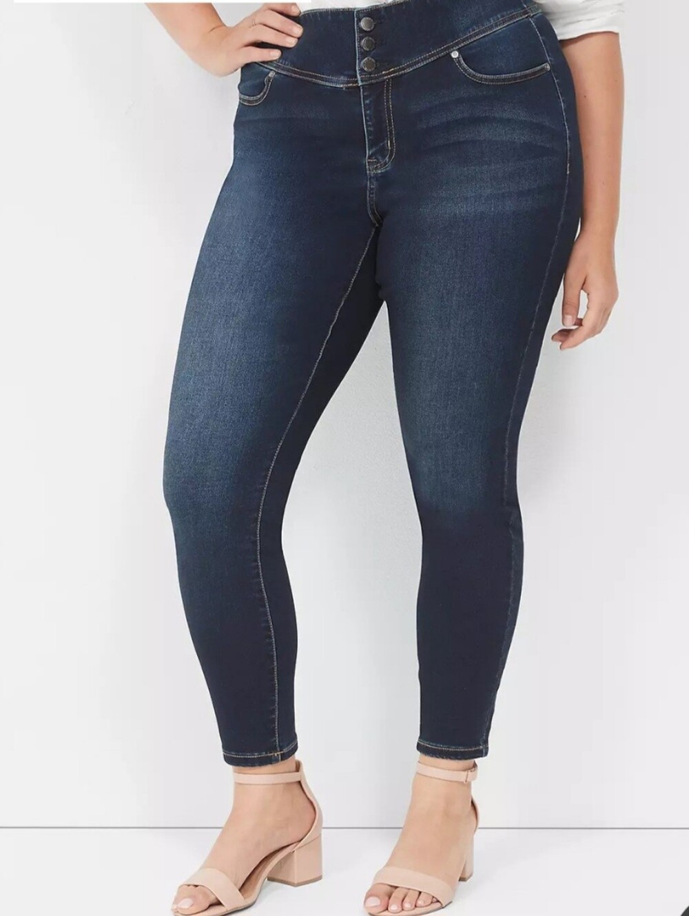 Lane Bryant Dark Wash Stretch Jeggings with Flex Magic Waistband